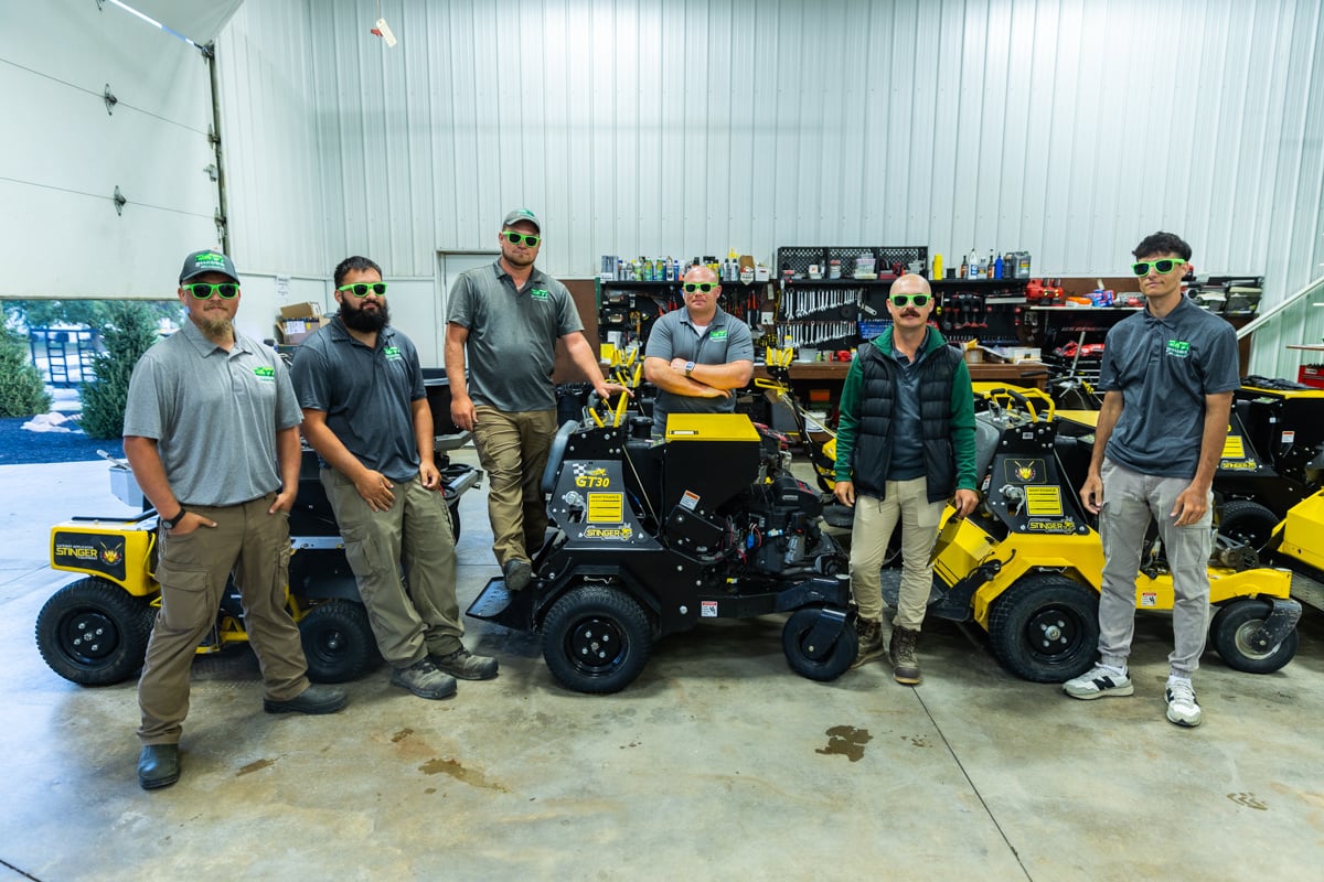 the shades of green team with their equipment