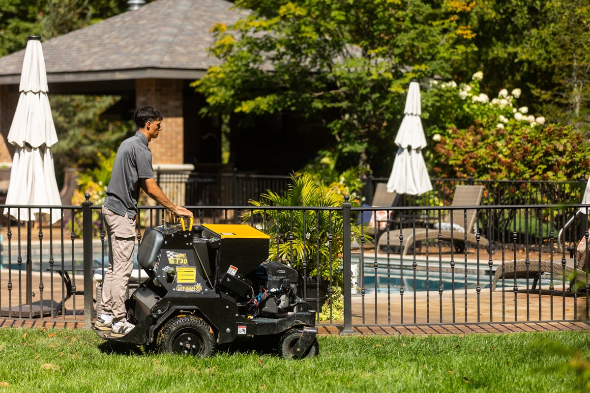 aeration service being performed by Shades of Green